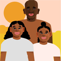 Black Dad with kids 4