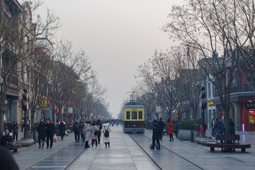 Naklejka premium 中国 北京 前門大街の美しい風景