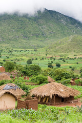 Fototapeta na wymiar The wet rainy season at a village near Nkoma, Malawi, Africa