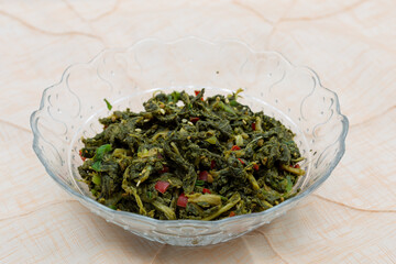 Dried Radish Leaves with soy bean sauce which is called Siraeginamul
