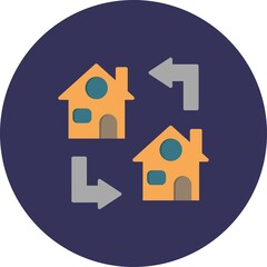 Transfer Flat Circle Vector Icon Design