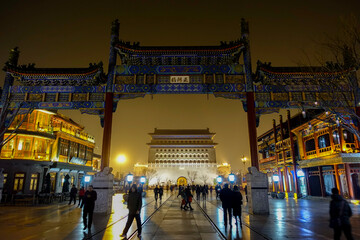 中国 北京 前門大街の美しい風景