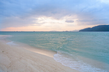 thailand most famous island named Lipe at sunset time 