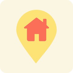 Location Flat Round Vector Icon Design