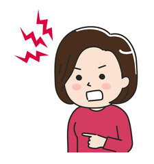 A woman having a big argument with someone. Vector illustration isolated on white background.