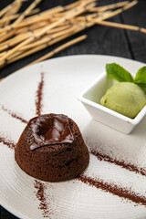 french dessert with ice cream
