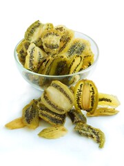 dried,slices of kiwi fruit as tasty snack