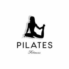 Sitting Pilates Woman Silhouette logo design