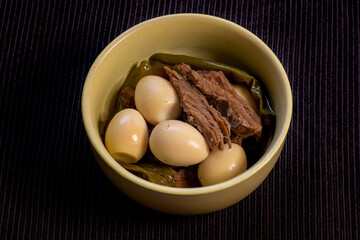 Jangjorim, beef braised in soy sauce with quail eggs