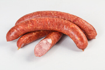 Natural meat sausages with minced meat