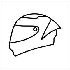 Racing helmet. monochrome icon vector illustration on white background. color editable eps 10