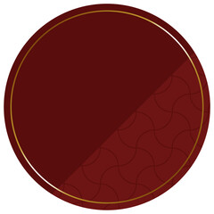 円形のフレーム　ボルドー＆ゴールド　一部に分銅繋ぎ