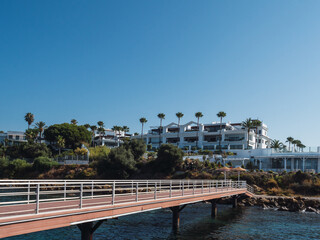 Pier walkway that leads to a luxury development. Costa del sol, Spain
