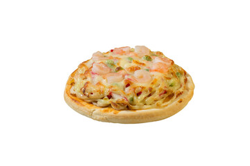 Italian pizza isolated on white background with clipping path