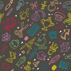 Back to school concept. Education doodle icons