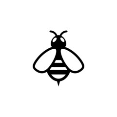 Bee icon. Honey bee sign icon silhouette, flat design. Vector illustration.