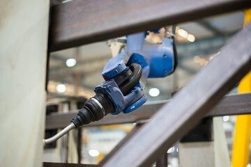 robot arm working in factory