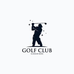 Golf player logo design vector
