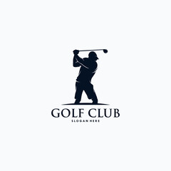 Golf player logo design vector