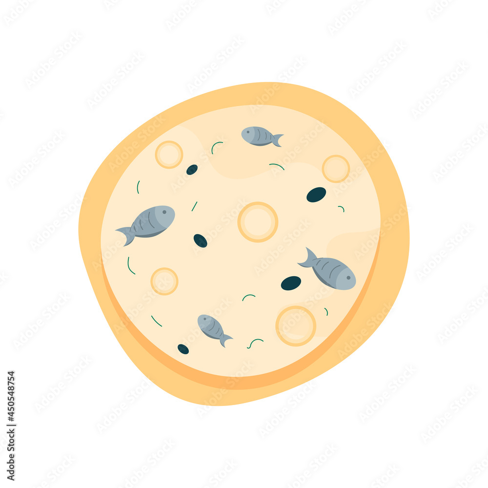 Sticker seafood pizza icon