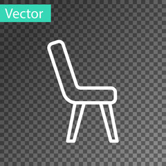 White line Armchair icon isolated on transparent background. Vector