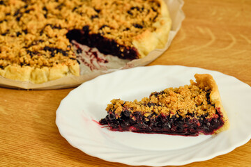 Blueberry pie on plate