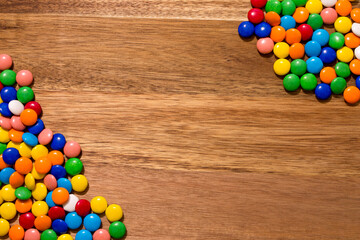 Candy Corners on wood background