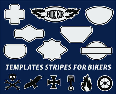 Patch templates for military and bikers