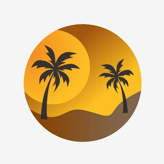 palm tree on the beach vector