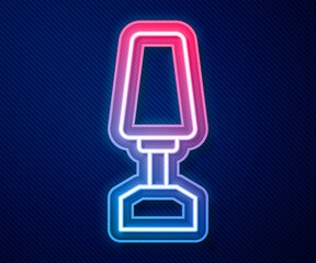 Glowing neon line Milling cutter for manicure icon isolated on blue background. Apparatus for manicure. Manicure tools. Vector