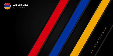 Red, yellow and blue geometric background design for Armenia Independence day design