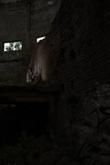 Stalker woman surviving in abandoned places