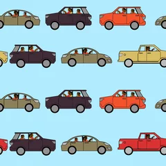 Velvet curtains Cartoon cars Car pattern 1 