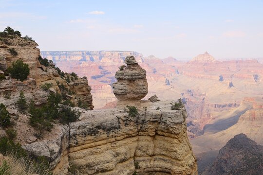 Beautiful Grand Canyon View at Duck on a Rock Viewpoint on the South Rim of the National Park in Arizona
