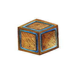 wooden texture watercolor toy cube for kids 