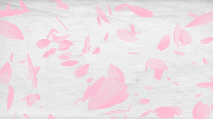 淡い壁紙と幻想的なさくらのような花びらの背景