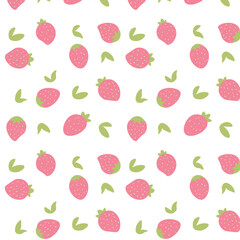 Seamless hand draw strawberry pattern background. Vector.