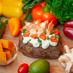 baked and stuffed sweet potato