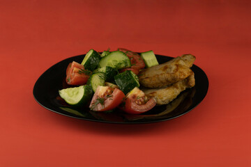Pork steaks with vegetables