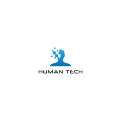 creative human tech logo design. logo template