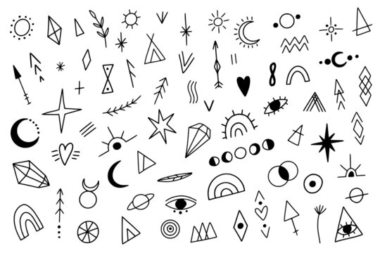 Hand drawn tribal doodles collection
