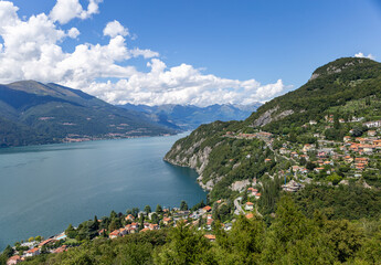 Fototapeta na wymiar View to Lake Como from Vezio Castle