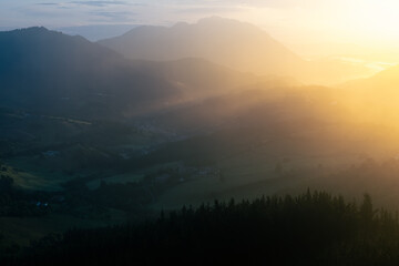 Aramaio valley at sunrise in Basque Country, Spain