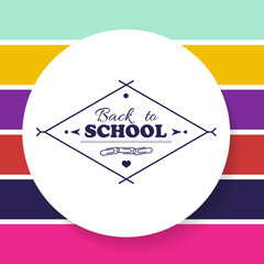 Multicolored stripes background banner. Back to school. Vector illustration, flat design