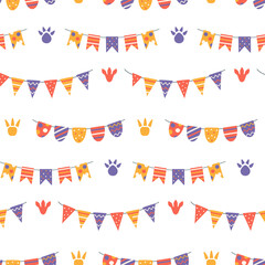 Obraz premium Cute birthday seamless pattern Nursery baby print