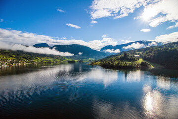 Fototapeta premium Sunny fjord in Norway