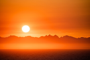 Beautiful sunset over Vancouver Island