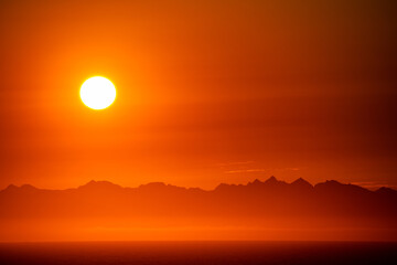 Beautiful sunset over Vancouver Island