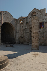 Medieval church ruins in the old town of Rhodes, Greece