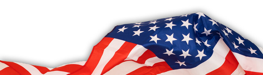 Close up of waving national usa american flag.